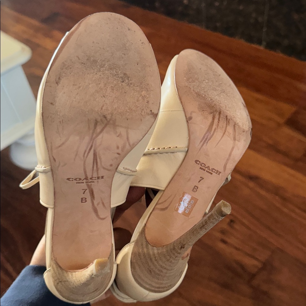 Coach New York Loise Leather Lace Up Open Toe High Heeled Sandals Ankle Booties - Picture 4 of 9